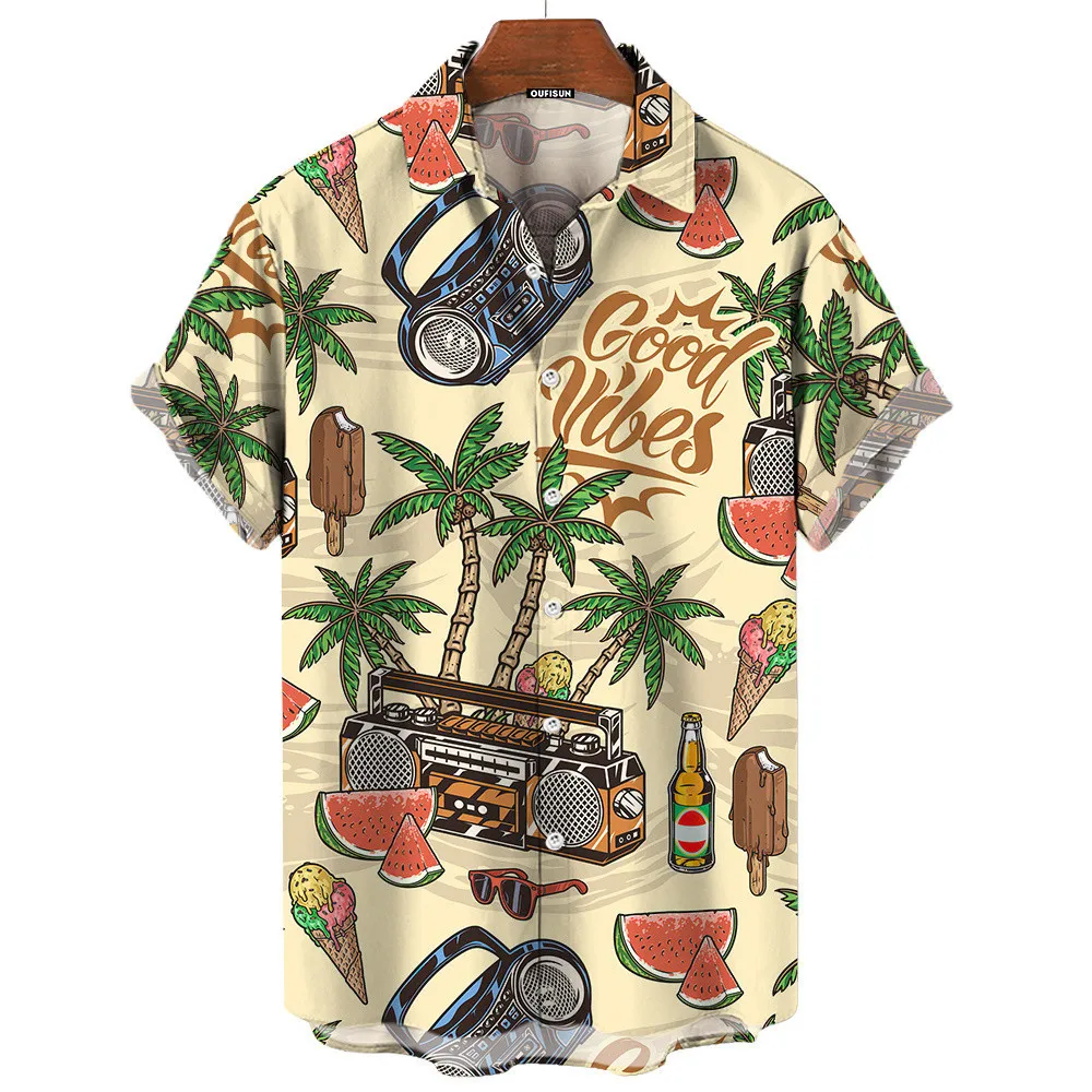 قميص هاواي رجالي صيفي بتصميم ك - مراجعة Vintage Hawaiian Floral Shirt وسعره