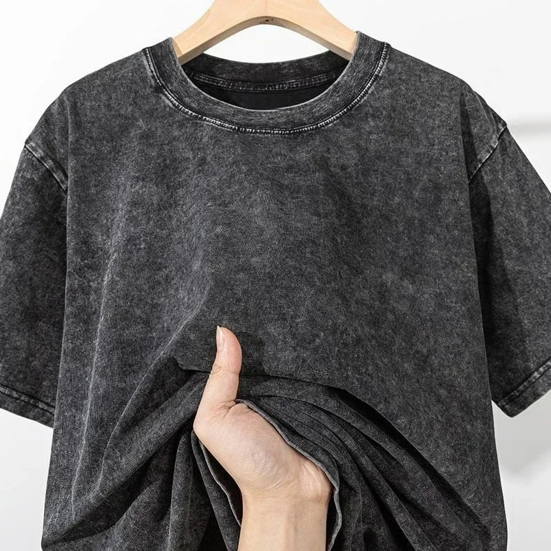تي شيرت فضفاض بتصميم أنمي فرير - مراجعة Acid Wash Vintage Graphic T Shirt وسعره