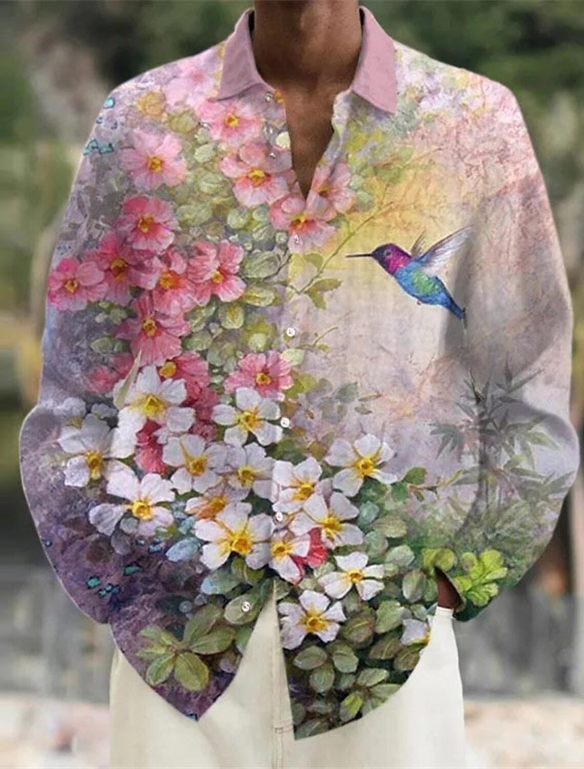 قميص كتان مطبوع عليه زهور للرج - مراجعة Vintage Hawaiian Floral Shirt وسعره