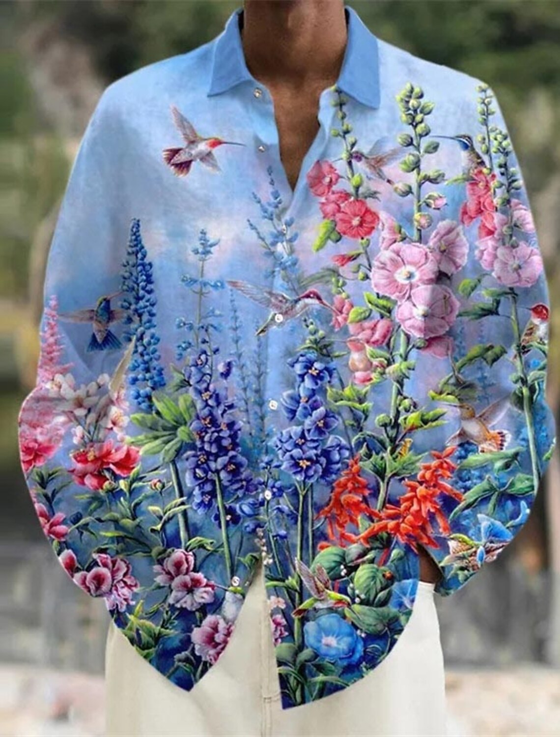 قميص كتان مطبوع عليه زهور للرج - مراجعة Vintage Hawaiian Floral Shirt وسعره