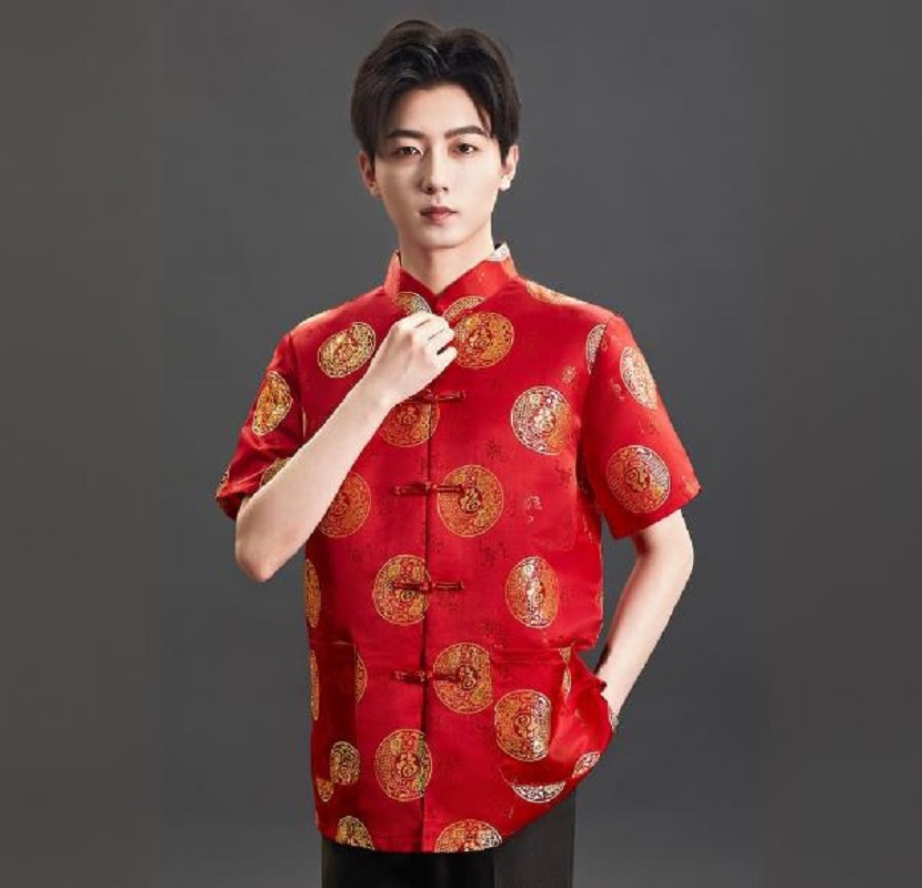 تي شيرت رجالي جديد بتصميم صيني - مراجعة Mens Satin Silk Dress Shirt وسعره