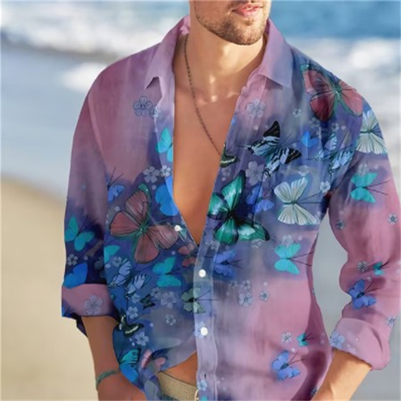 فراشة هاواي قميص للرجال ، طباع - مراجعة Vintage Hawaiian Floral Shirt وسعره