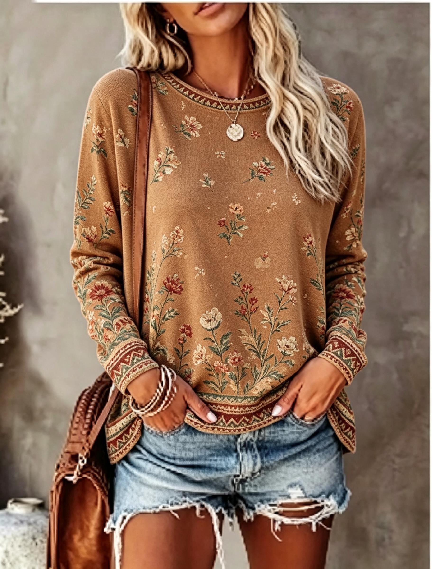 تي شيرت نسائي برقبة دائرية وأك - مراجعة T-Shirts وسعره