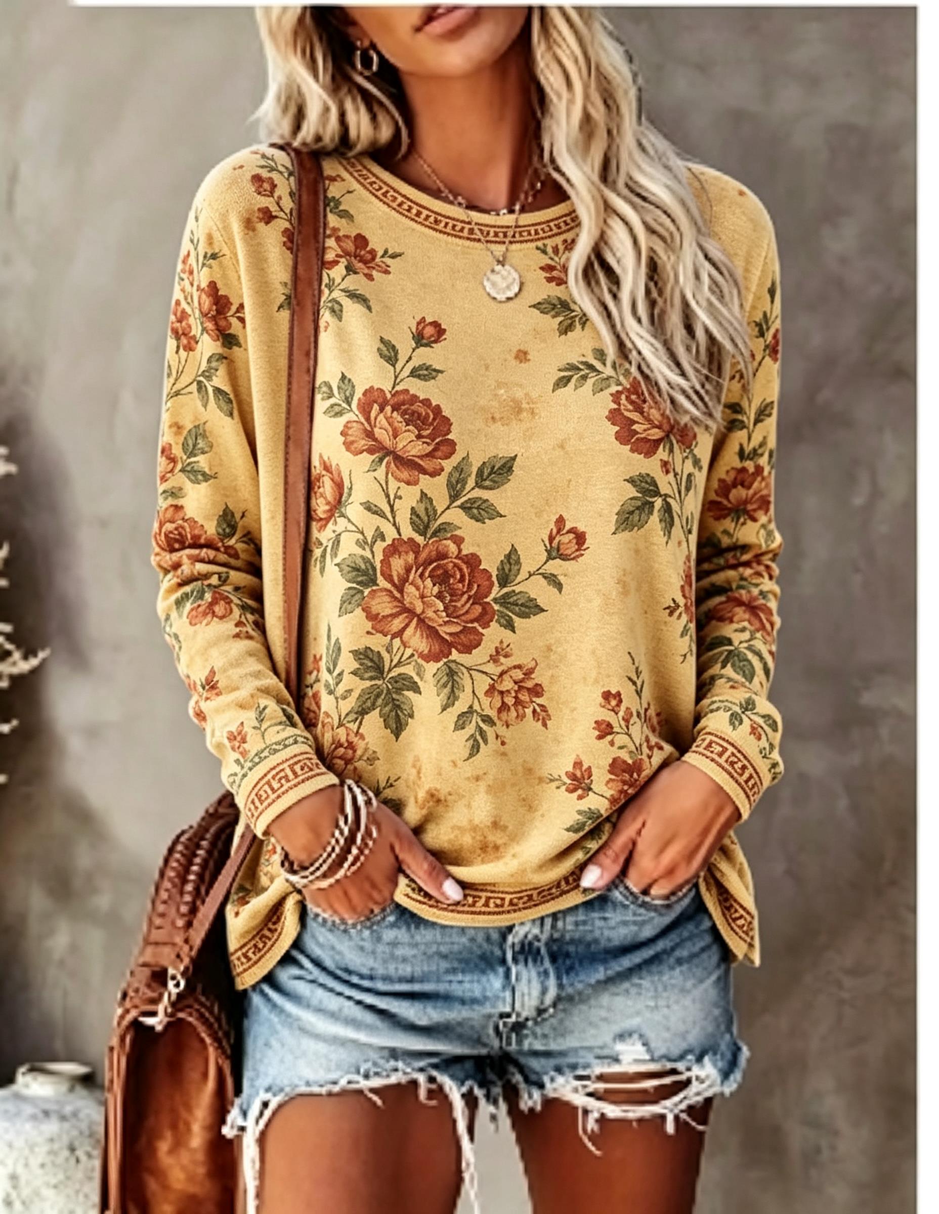تي شيرت نسائي برقبة دائرية وأك - مراجعة T-Shirts وسعره