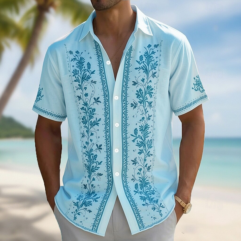 قميص هاواي رجالي بطباعة ثلاثية - مراجعة Vintage Hawaiian Floral Shirt وسعره