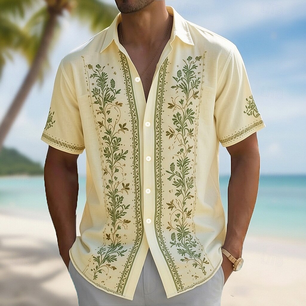 قميص هاواي رجالي بطباعة ثلاثية - مراجعة Vintage Hawaiian Floral Shirt وسعره