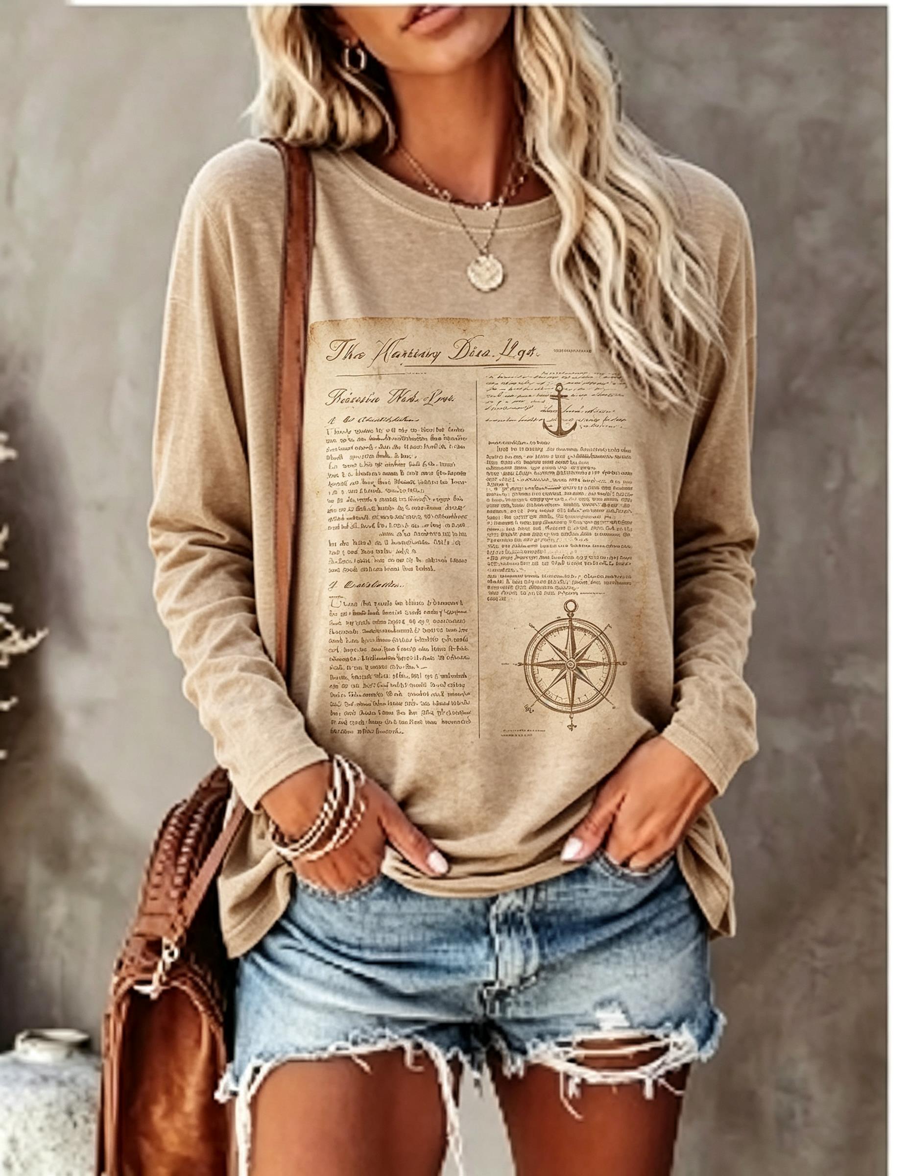 تي شيرت نسائي بأكمام طويلة، بت - مراجعة T-Shirts وسعره